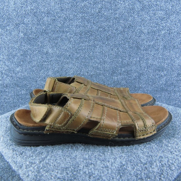 Clarks  Men Gladiator Sandals Brown Leather Hook & Loop Size 10 Medium - Picture 4 of 10